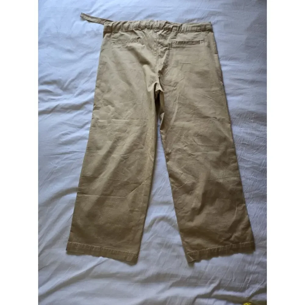 Zara Washed Twill Pants Light Whiskey Old Money Coastal Oversized Quiet Luxury - Picture 4 of 10